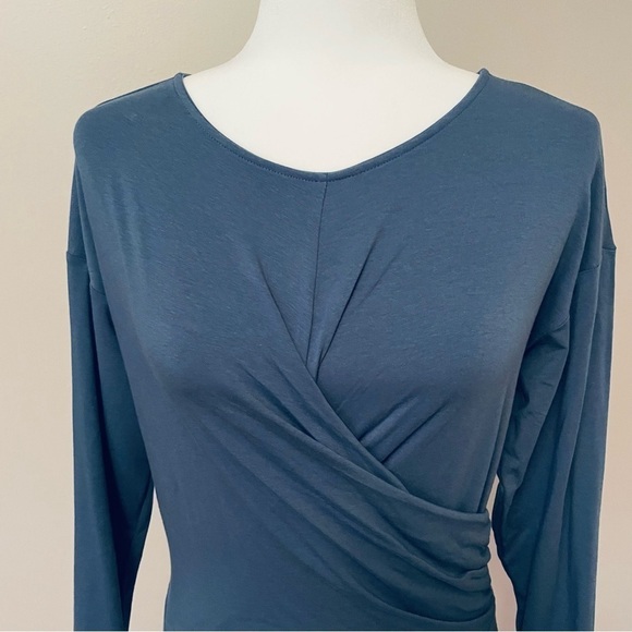 Seamless Long Sleeve Thong Bodysuit for Women Snap closure I Faux Wrap Waist I M - Picture 3 of 10